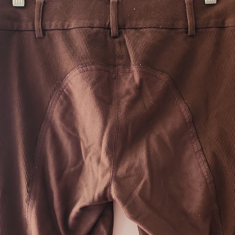 Goode Rider Equestrian Full Seat Brown Corduroy Low Pants Size 30R - Picture 3 of 12